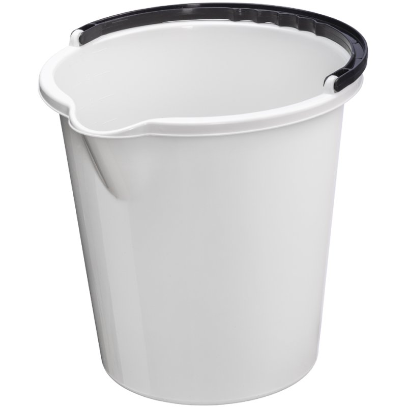 Plast Team seau de nettoyage Vancouver rond, blanc, 10 litres, bord verseur